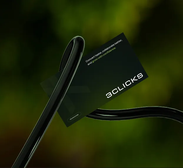3 Clicks business card mockup