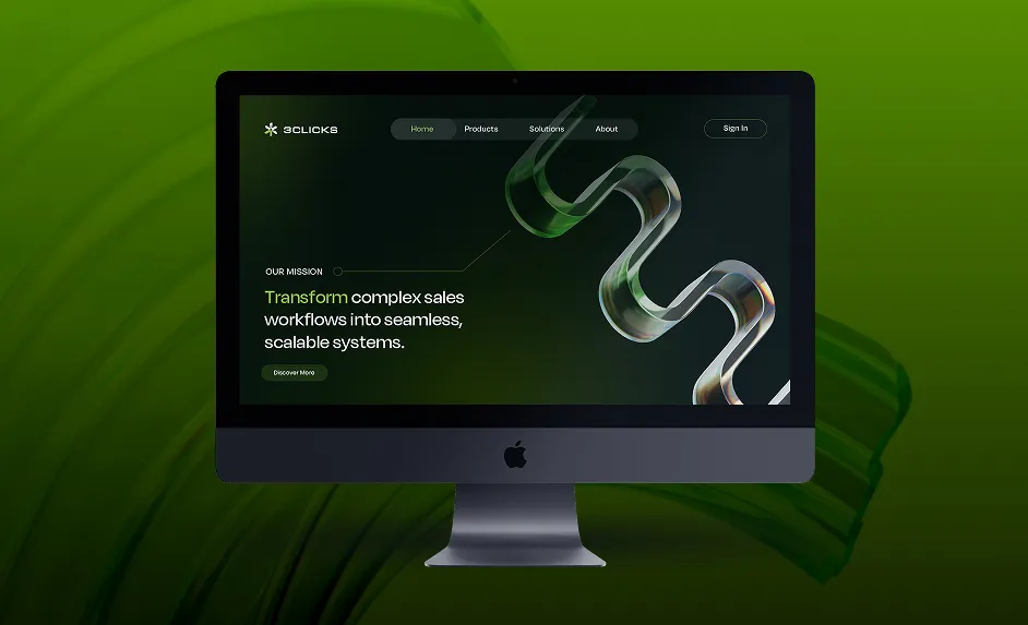 3 Clicks website mockup