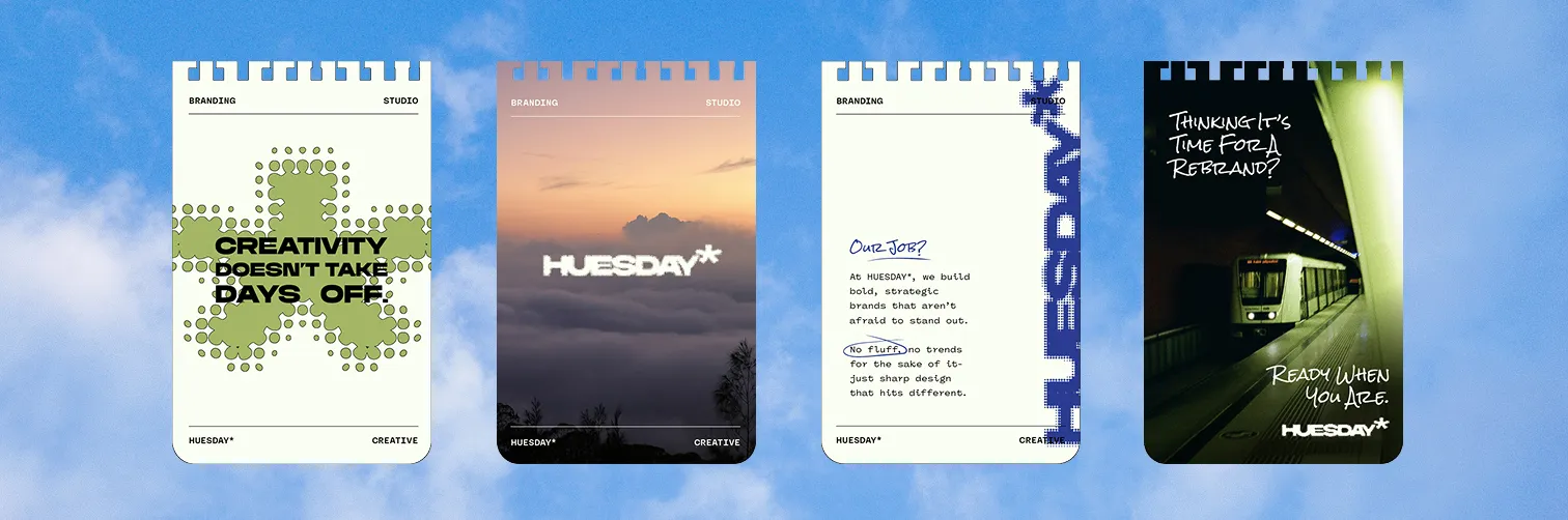 Huesday notepad mockup